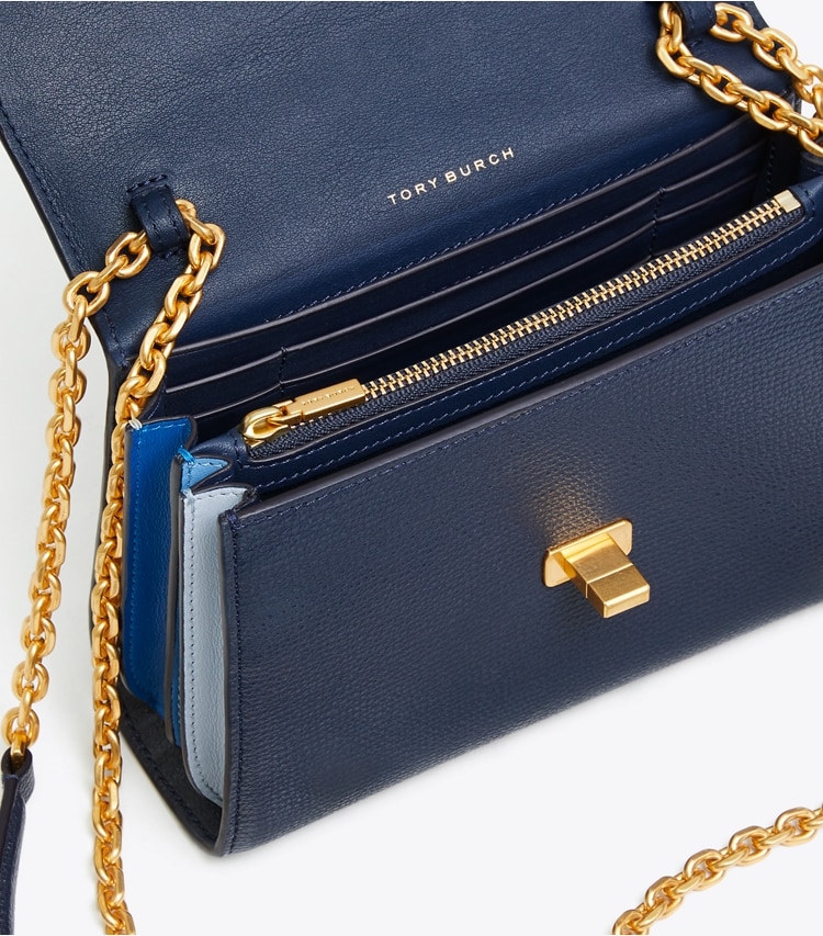 Tory Burch designer mini bags Kira Mini Bag in Royal Navy overhead