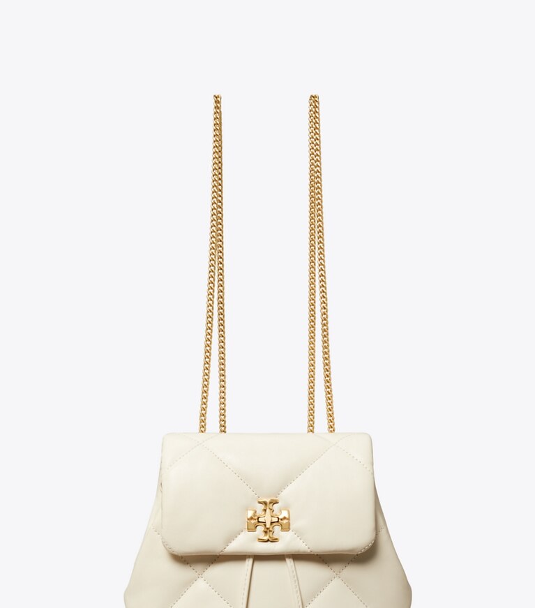 Tory Burch designer rucksäcke Kira Mini-Rucksack mit Rautensteppung in Warm White angle
