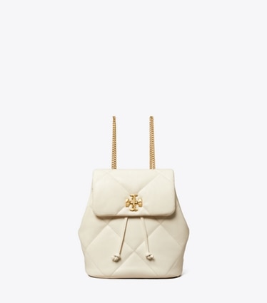 Tory Burch designer rucksäcke Kira Mini-Rucksack mit Rautensteppung in Warm White front