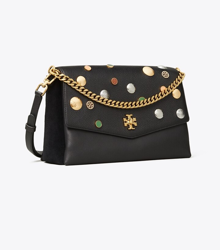 tory burch kira mixed material top handle