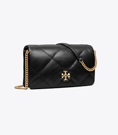 Kira Moto Quilt Metallic Chain Wallet: Women's Designer Mini