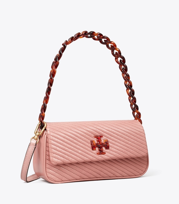 Tory Burch designer shoulder bags Kira Moto Quilt Small Flap Shoulder Bag in Pink Magnolia angle