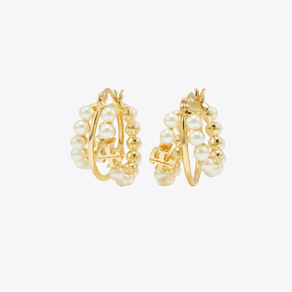 Kira Multi Hoop Pearl Earring: Women's Designer Earrings