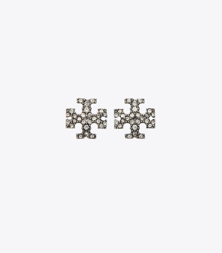 Tory Burch designer jewelry boxes Kira Necklace And Stud Earring Gift Set in Tory Silver / Pearl / Crystal detail