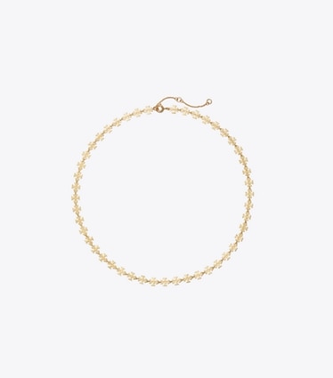 Tory Burch designer necklaces Kira Necklace in Tory Gold front