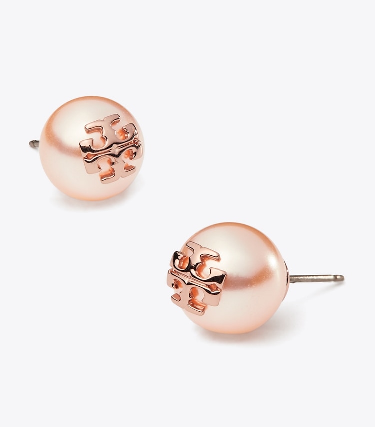 Tory Burch designer ohrringe Kira Ohrstecker mit Perlen in Rose/Rose Gold detail