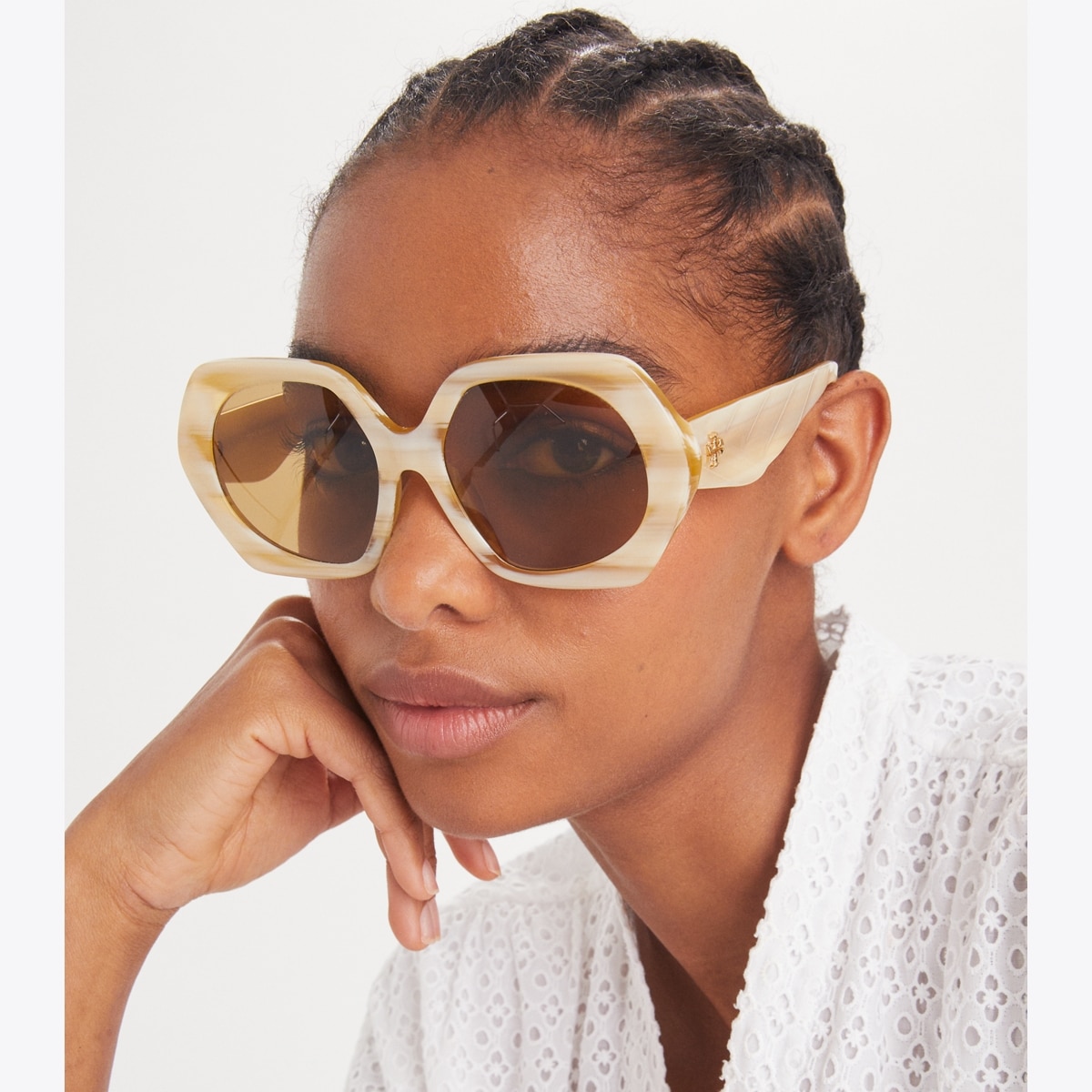 Kira Oversized Geometric Sunglasses Women s Designer Sunglasses Eyewear Tory Burch