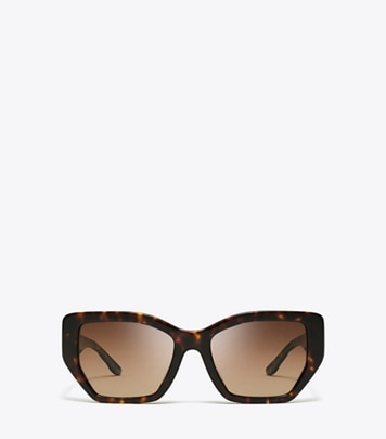 Tory Burch KIRA OVERSIZED GEOMETRIC SUNGLASSES Dark Tortoise Kira Geometric Sunglasses: Women main image 4