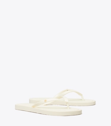 Tory Burch designer sandals Kira Padded Flip-Flop in NEW IVORY / GOLD angle