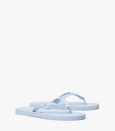 Tory Burch designer sandals Kira Padded Flip-Flop in ARIA BLUE / SILVER angle