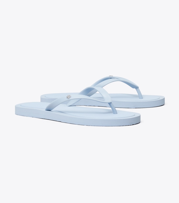 Tory Burch designer sandals Kira Padded Flip-Flop in ARIA BLUE / SILVER angle