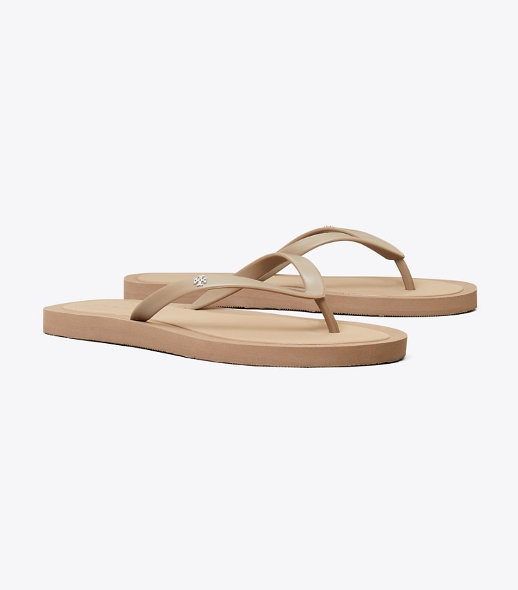 Tory Burch designer sandals Kira Padded Flip-Flop in MOUNTAIN GRAY / SILVER angle