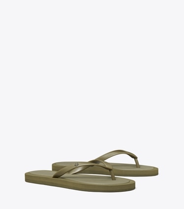 Tory Burch designer sandals Kira Padded Flip-Flop in WILD OLIVE / WILD OLIVE angle