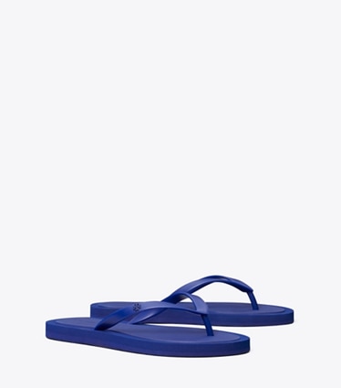Tory Burch designer sandals Kira Padded Flip-Flop in BALLPOINT BLUE / BALLPOINT BLUE angle