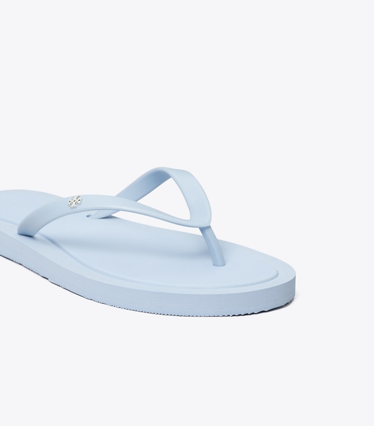 Tory Burch designer sandals Kira Padded Flip-Flop in ARIA BLUE / SILVER angle