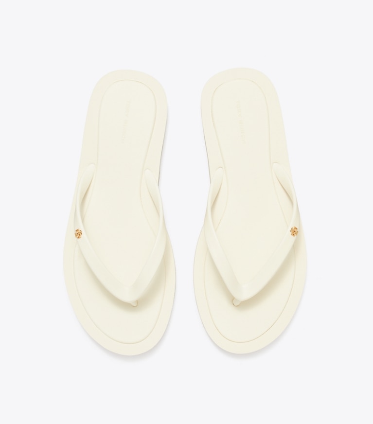 Tory Burch designer sandals Kira Padded Flip-Flop in NEW IVORY / GOLD angle