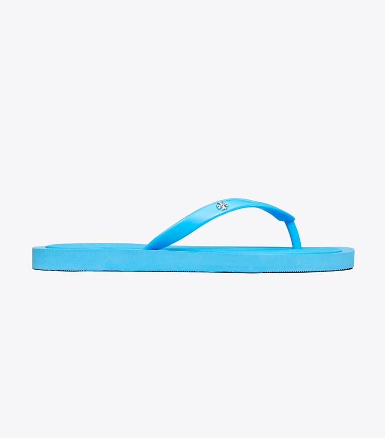 Tory Burch designer sandals Kira Padded Flip-Flop in CAVE BLUE / SILVER side