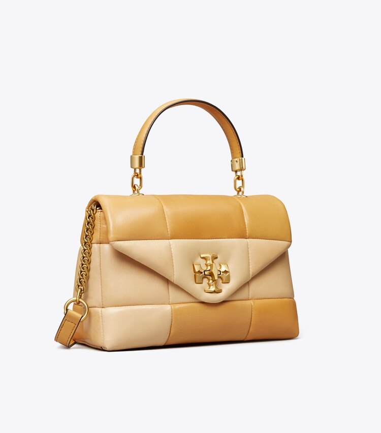 Tory Burch designer satchels Kira Patchwork Small Top-Handle Satchel  in GOLDEN STRAW MIX angle
