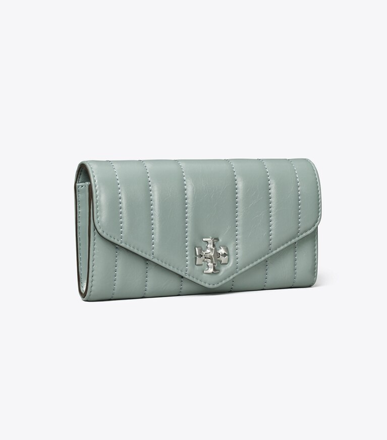 Tory Burch designer wallets Kira Patent Envelope Wallet in Snow Cloud angle