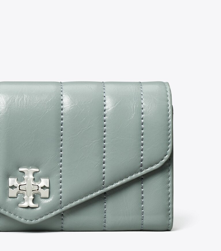 Tory Burch designer wallets Kira Patent Envelope Wallet in Snow Cloud angle