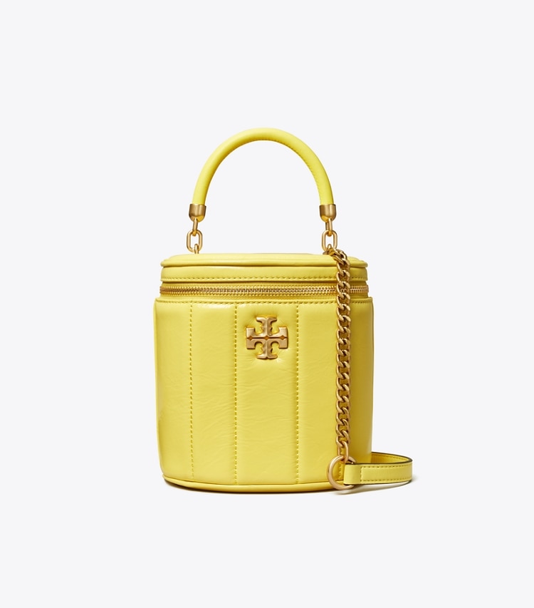 Tory Burch designer crossbody bags Kira Patent Vanity Case in Vintage Lemon front