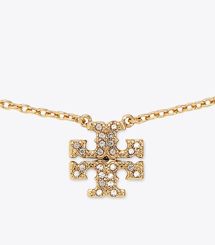 Tory Burch designer necklaces Kira Pavé Delicate Necklace in Tory Gold/Crystal detail