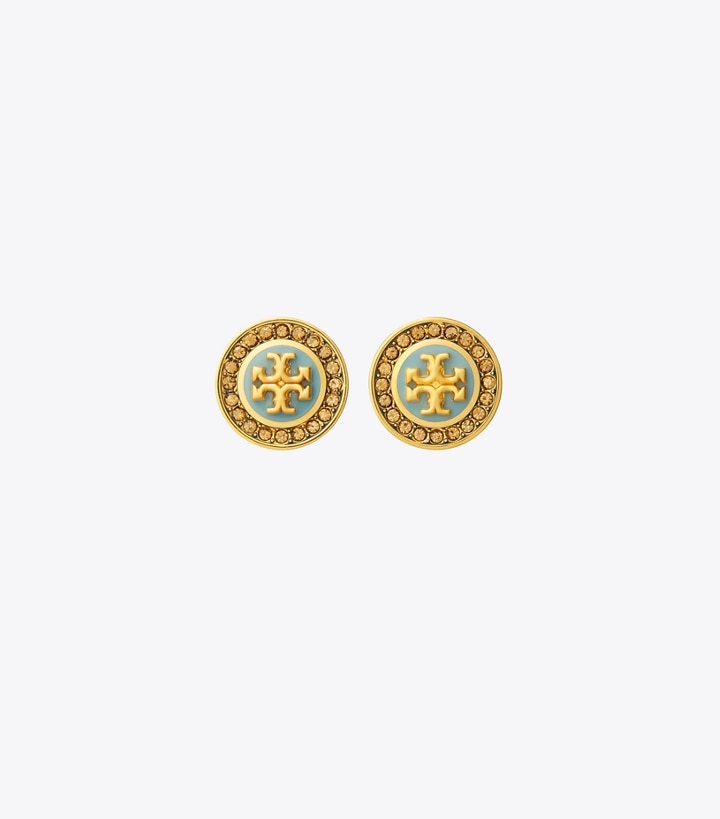 Kira Pavé Enamel Circle-Stud Earring: Women's Jewelry | Earrings | Tory  Burch EU