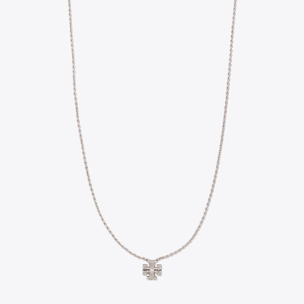 トリバーチ　KIRA CROVER PAVE PENDANT NECKLACE Auth NEW Tory Burch 18K GP GOLD Kira Clover Pave Logo