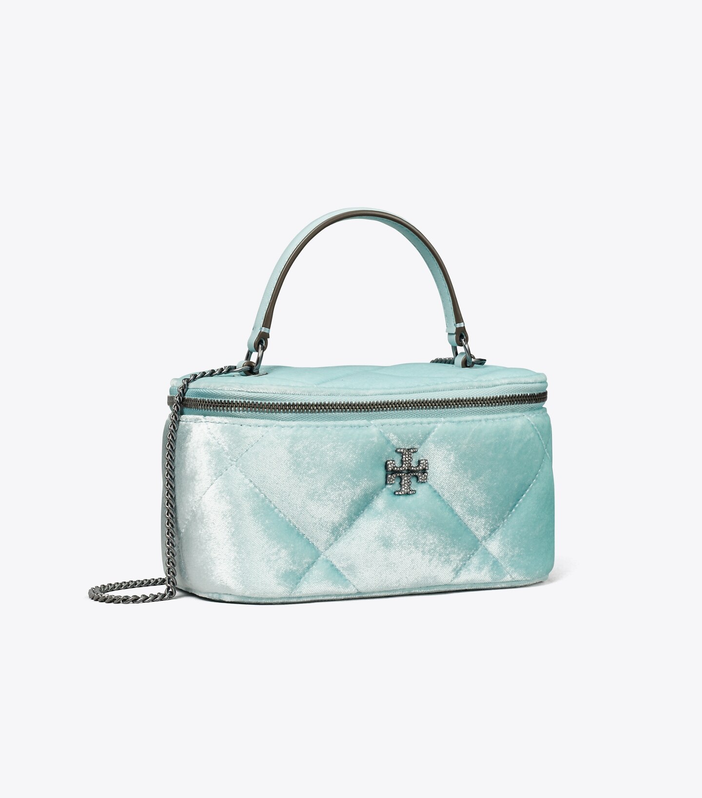 Kira Pavé Logo Velvet Diamond Quilt Vanity Case