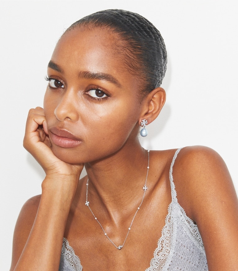 Kira Pavé Pearl Drop Earring: Women's Jewelry | Earrings