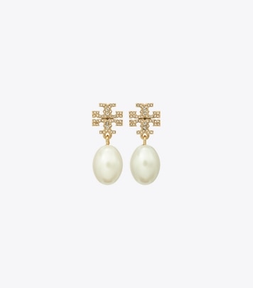 TORY BURCH｜ (KIRA PAVE PEARL DROP EARRING (60525-056)) Kira Pearl Drop Earring: Women's Jewelry | Earrings | Tory