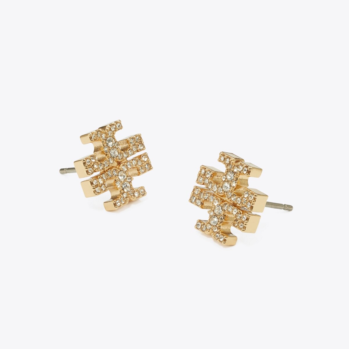 ピアス Tory Burch SS25 KIRA STUD EARRINGS (53422 696) TORY BURCH KIRA CRYSTAL LOGO STUD EARRINGS Gold - Mother's