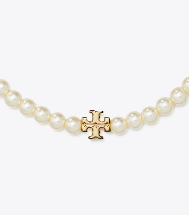 Tory Burch designer bracelets Kira Pearl Bracelet in Tory Gold / Pearl detail
