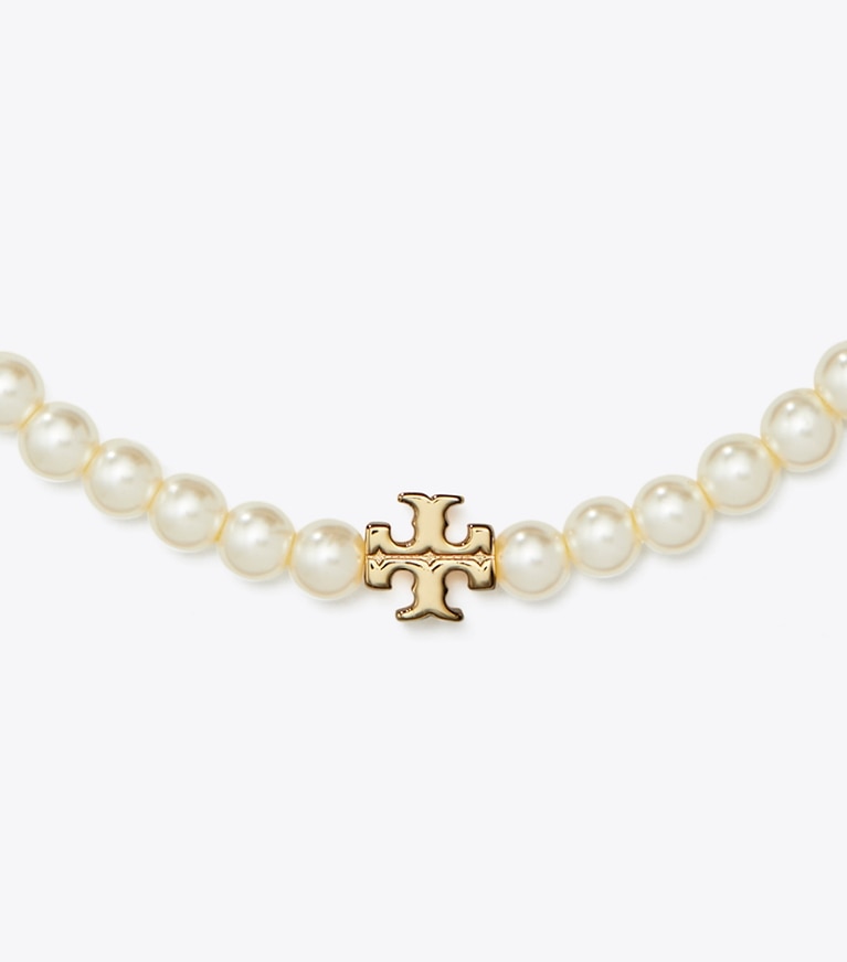 Tory Burch designer bracelets Kira Pearl Bracelet in Tory Gold / Pearl front