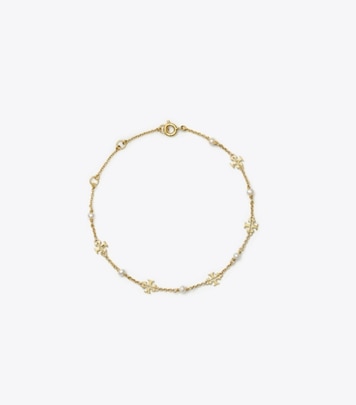 Tory Burch Kira Enamel Chain Bracelet New Ivory