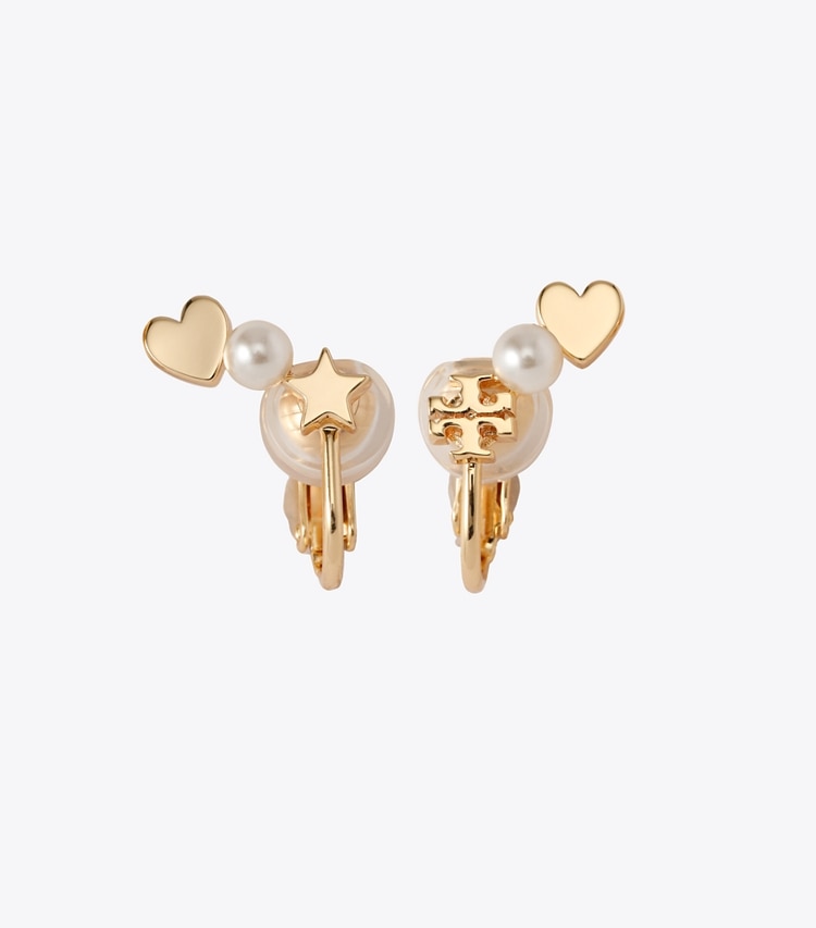 Tory Burch designer イヤリング＆ピアス キラ パール イヤークライマー クリップオンイヤリング in Tory Gold / Pearl ディテール