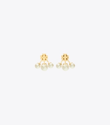 セール☆国内即発☆Tory Burch beaded Drop Earrings ピアス キラ クローバー パール ドロップピアス: レディース イヤリング
