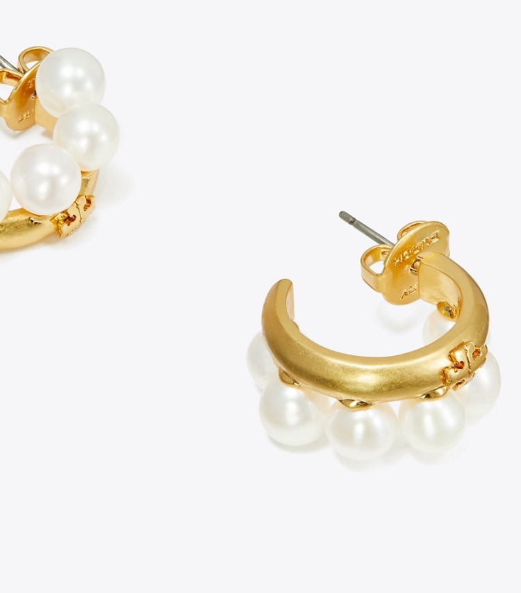 Kira Pearl Hoop Earring: Women's Jewelry | Earrings | Tory Burch UK