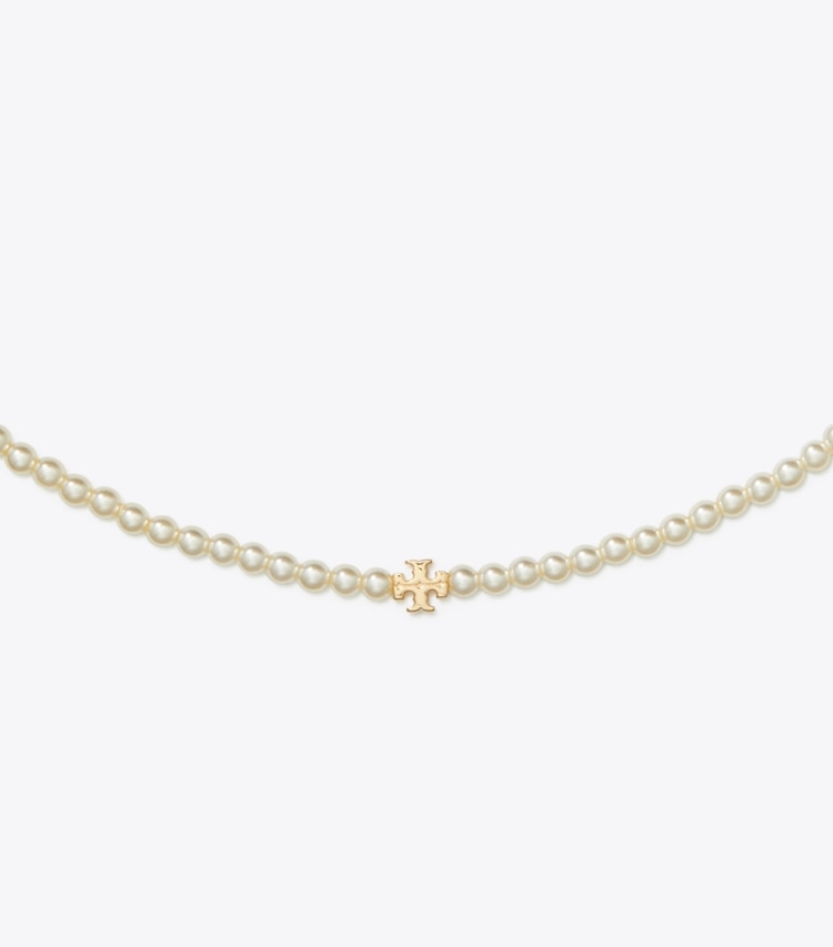Tory Burch designer necklaces Kira Pearl Necklace in Tory Gold / Pearl detail