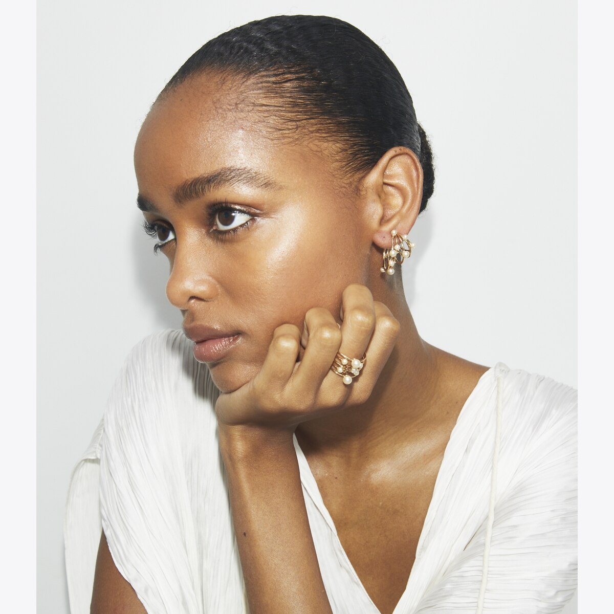 TORY BURCH リング Kira Pearl Ring キラ パール 168094 kira-pearl-ring-set-angle.