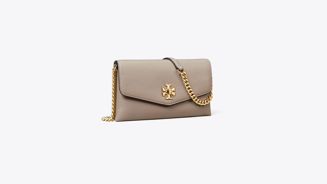 Kira Pebbled Chain Wallet: Women's Designer Mini Bags | Tory Burch