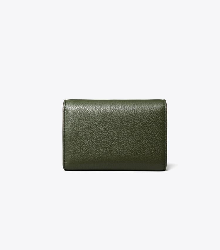 Tory Burch designer wallets Kira Pebbled Medium Flap Wallet in Poblano back