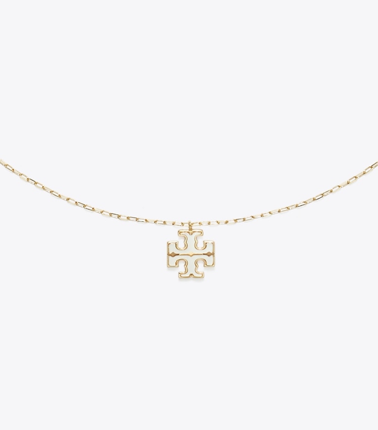 Tory Burch designer necklaces Kira Pendant Necklace in Tory Gold / Mother of Pearl detail