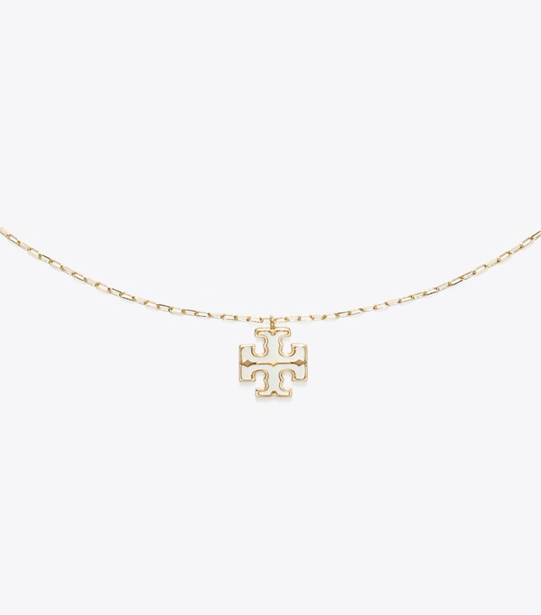 Tory Burch designer necklaces Kira Pendant Necklace in Tory Gold / Mother of Pearl front