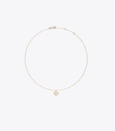 Tory Burch designer necklaces Kira Pendant Necklace in Tory Gold / Mother of Pearl front