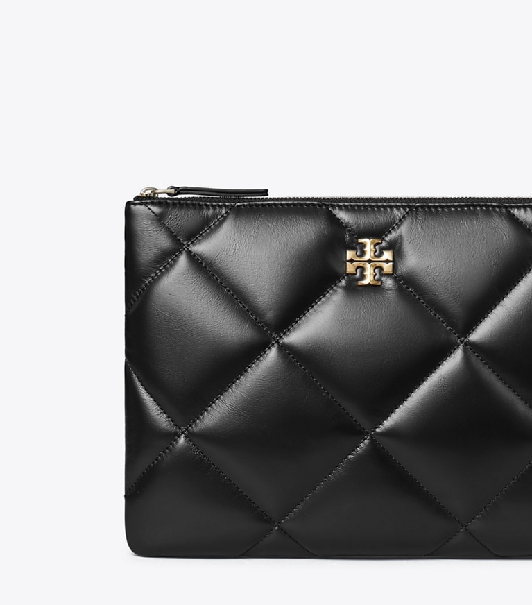 Tory Burch designer portemonnais Kira Pouch mit Rautensteppung in Black angle