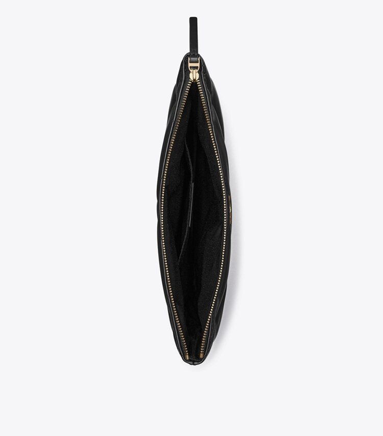 Tory Burch designer portemonnais Kira Pouch mit Rautensteppung in Black von oben