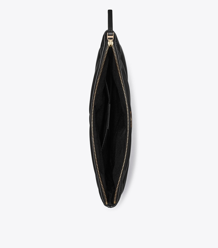 Tory Burch designer portemonnais Kira Pouch mit Rautensteppung in Black angle