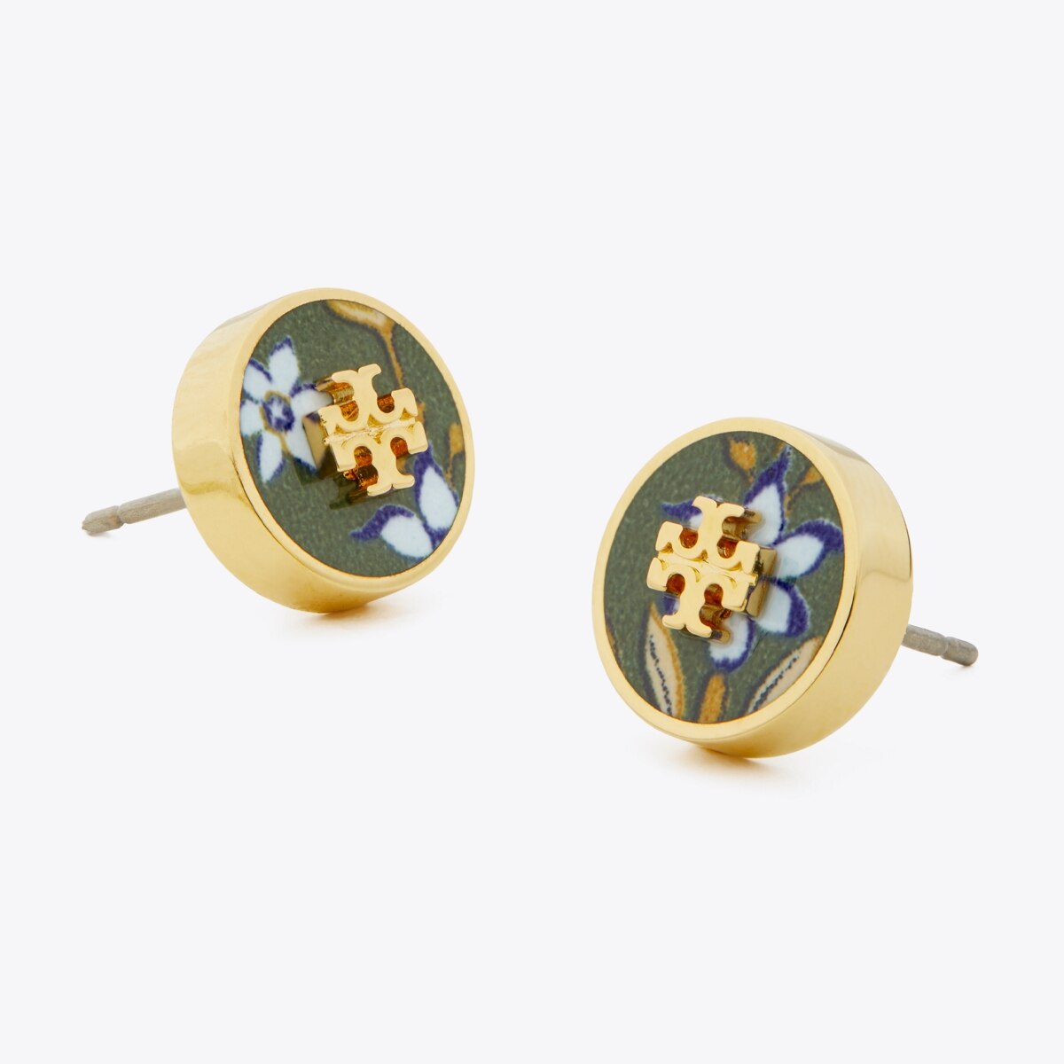 Kira Printed Circle-Stud Earring: Women's Designer Earrings