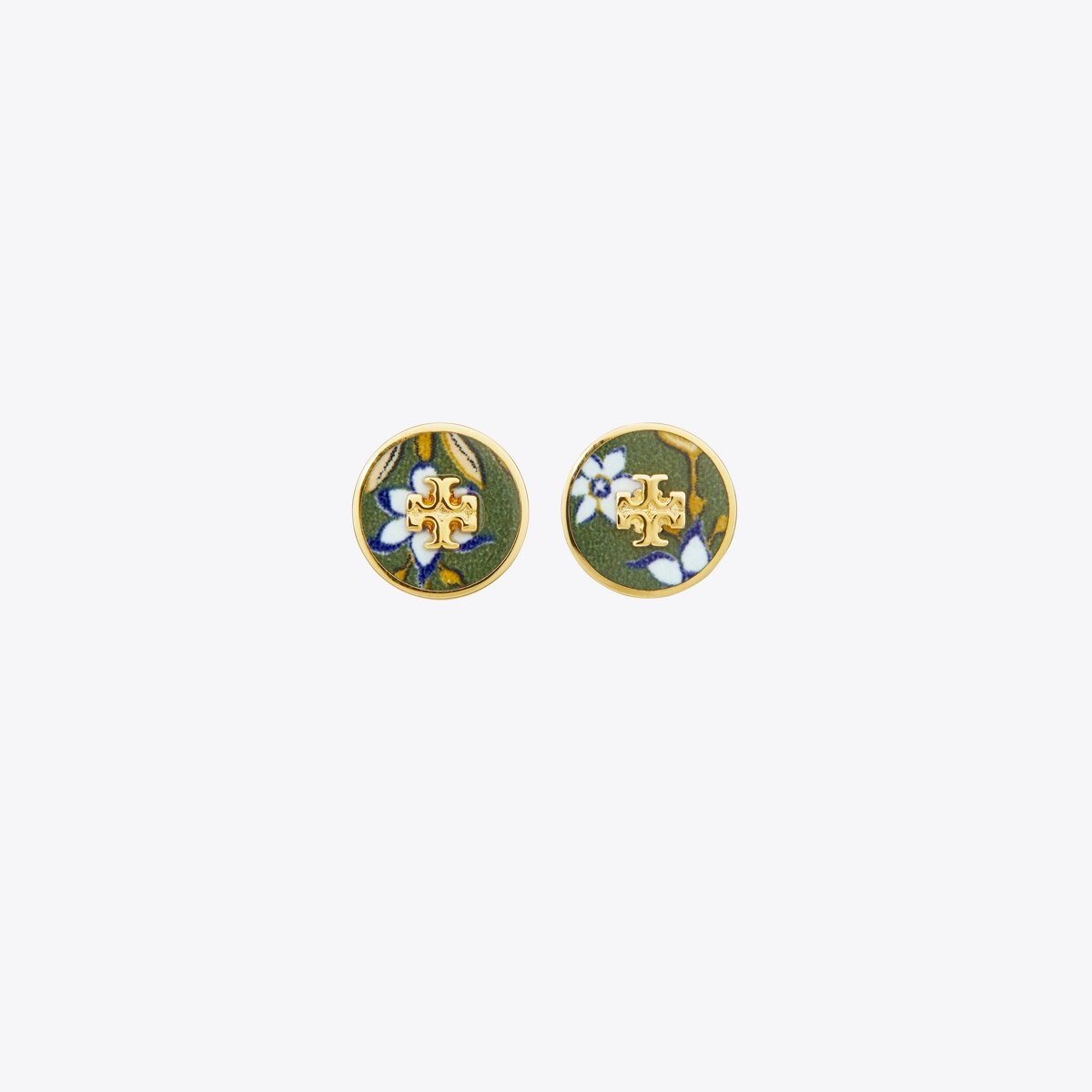 TORY BURCH｜JEWERLY (KIRA ENAMEL CIRCLE-STUD EARRING (90 Kira Enamel Circle-Stud Earring: Women's Designer Earrings